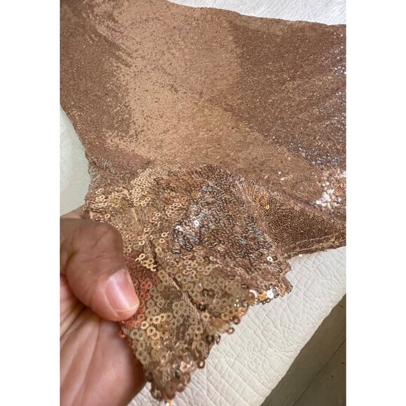 Lulus Sparkle Core Rose Gold Sequin Dazzle Maxi Skirt Formal Flare Lined Size S - Picture 2 of 14